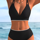 Bikinis su Dviem Kontrastinėmis Juostelėmis