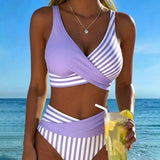 Spalvotas Dryžuotas Bikinis