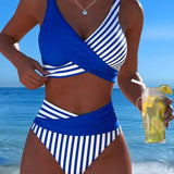 Spalvotas Dryžuotas Bikinis