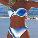 Bikini su Aukštu Juosmeniu ir Trikampio Formos Liemenėle, Dvidalis