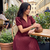 Modesta | Midi suknelė su diržu ir nėrinių detalėmis