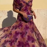 Tautvilė | Elegantiška Maxi Suknelė Balui su V Formos Iškirpte