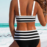 Zita | Bikinis su dryžiais ir aukštu juosmeniu