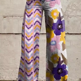 Laima | Boho kelnės su gėlėmis