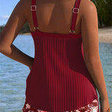Dvidalis Tankini maudymosi kostiumas plažai