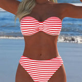 Bikini su Aukštu Juosmeniu ir Trikampio Formos Liemenėle, Dvidalis
