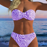 Dvidalis Bikini Maudymosi Kostiumėlis su Leopardo Spauda