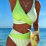 Spalvotas Dryžuotas Bikinis