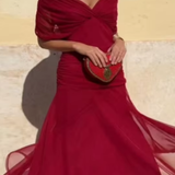 Tautvilė | Elegantiška Maxi Suknelė Balui su V Formos Iškirpte