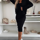 Tatjana | Midi suknelės ir kardigano komplektas