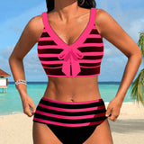 Zita | Bikinis su dryžiais ir aukštu juosmeniu
