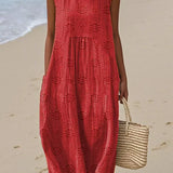 Eleonora | Medvilninė suknelė be rankovių su kišenėmis