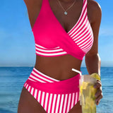 Spalvotas Dryžuotas Bikinis