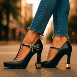 Paulė | Jausminga Elegancija - Aukštakulniai T-Strap Viviana