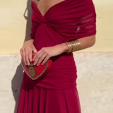 Tautvilė | Elegantiška Maxi Suknelė Balui su V Formos Iškirpte