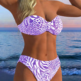 Dvidalis Bikini Maudymosi Kostiumėlis su Leopardo Spauda