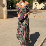 Tautvilė | Elegantiška Maxi Suknelė Balui su V Formos Iškirpte