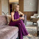 Kristė | Komplektas Tunika su Halter Iškirpte ir Asimetrišku Dizainu