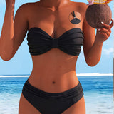 Marginti bikinis su halter apykakle