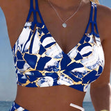 Bikinis su Petnešėlėmis ir Blizgančia Iškirpte
