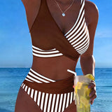 Spalvotas Dryžuotas Bikinis