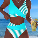 Spalvotas Dryžuotas Bikinis
