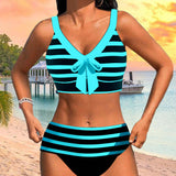 Zita | Bikinis su dryžiais ir aukštu juosmeniu