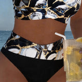 Bikinis su Petnešėlėmis ir Blizgančia Iškirpte