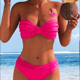 Marginti bikinis su halter apykakle