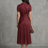 Modesta | Midi suknelė su diržu ir nėrinių detalėmis