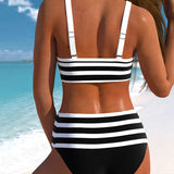 Zita | Bikinis su dryžiais ir aukštu juosmeniu