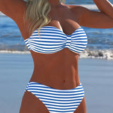 Bikini su Aukštu Juosmeniu ir Trikampio Formos Liemenėle, Dvidalis