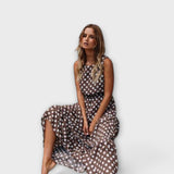 Liuda | Midi suknelė boho stiliumi su taškeliais