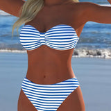 Bikini su Aukštu Juosmeniu ir Trikampio Formos Liemenėle, Dvidalis