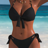 Seksualus bikinis su halter tipo apykakle