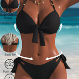 Seksualus bikinis su halter tipo apykakle