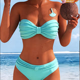 Marginti bikinis su halter apykakle