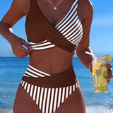 Spalvotas Dryžuotas Bikinis