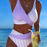 Spalvotas Dryžuotas Bikinis
