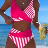 Spalvotas Dryžuotas Bikinis